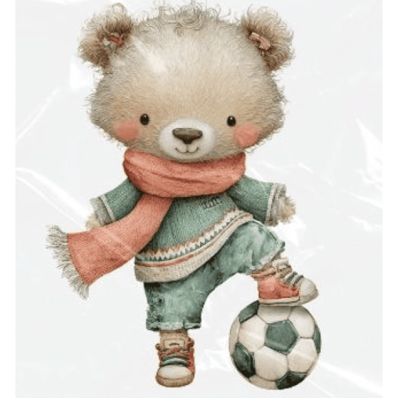 ESTAMPA FÁCIL - 9CM  X  9CM - URSINHO E BALÕES COLORIDOS