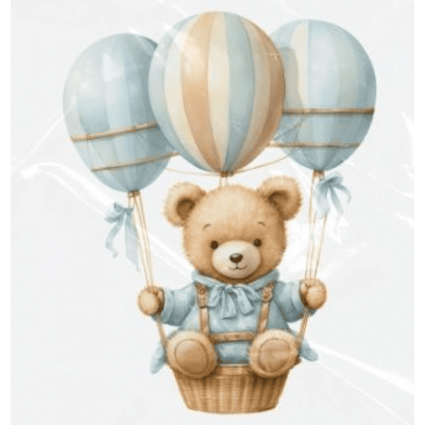 ESTAMPA FÁCIL - 9CM  X  9CM - URSINHO NOS BALÕES