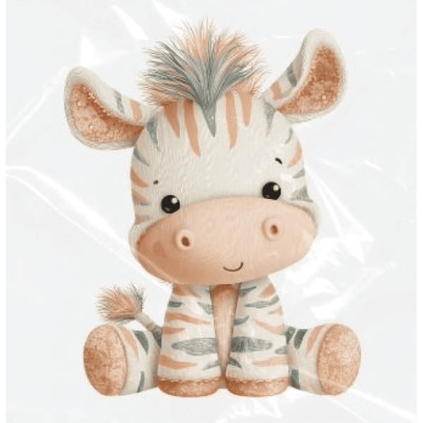 ESTAMPA FÁCIL - 9CM  X  9CM - ZEBRA BOHO