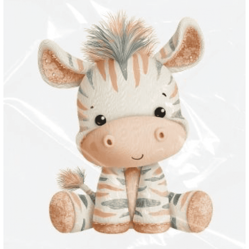 ESTAMPA FÁCIL - 9CM  X  9CM - ZEBRA BOHO