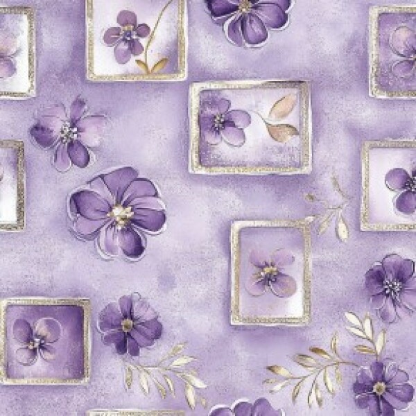 JA26 - TRICOL. LW FLORES NO QUADRO - 100% ALGODÃO - 03217/001D