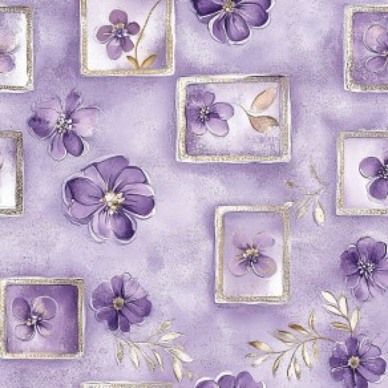 JA26 - TRICOL. LW FLORES NO QUADRO - 100% ALGODÃO - 03217/001D