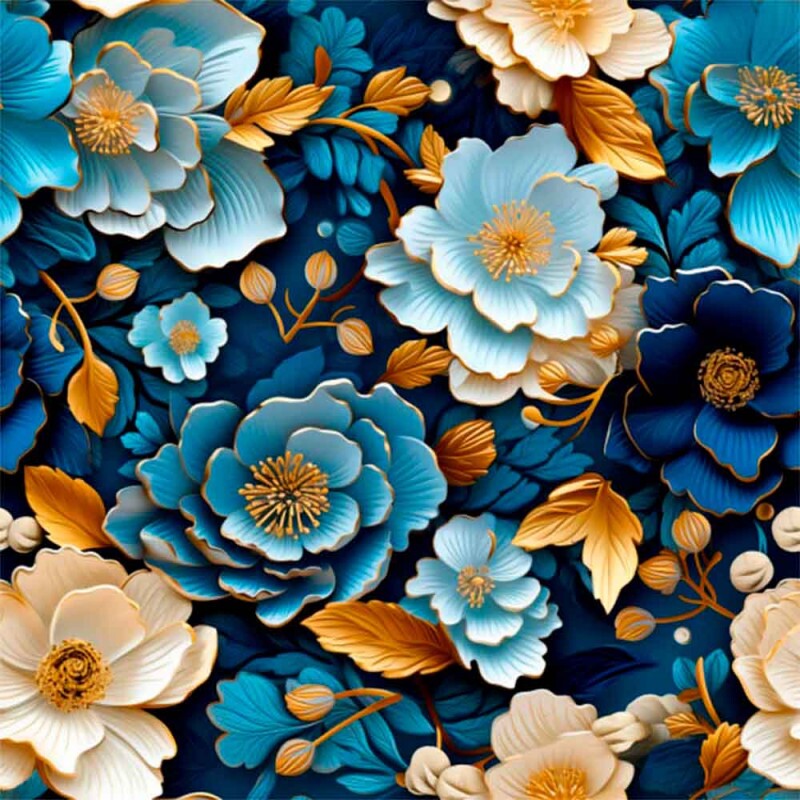 TRICOL. EST. FLORAL 3D FULL 2 JÓIAS DO NILO - 100% ALGODÃO - 92913-001