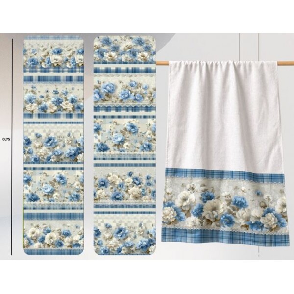 JL26 - TRICOL. COLEÇÃO BARRADOS - BARRADO SKY FLORAL - 100% ALGODÃO A5823/001