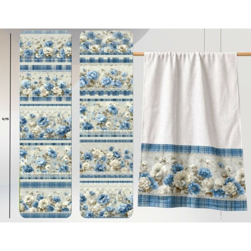 JL26 - TRICOL. COLEÇÃO BARRADOS - BARRADO SKY FLORAL - 100% ALGODÃO A5823/001