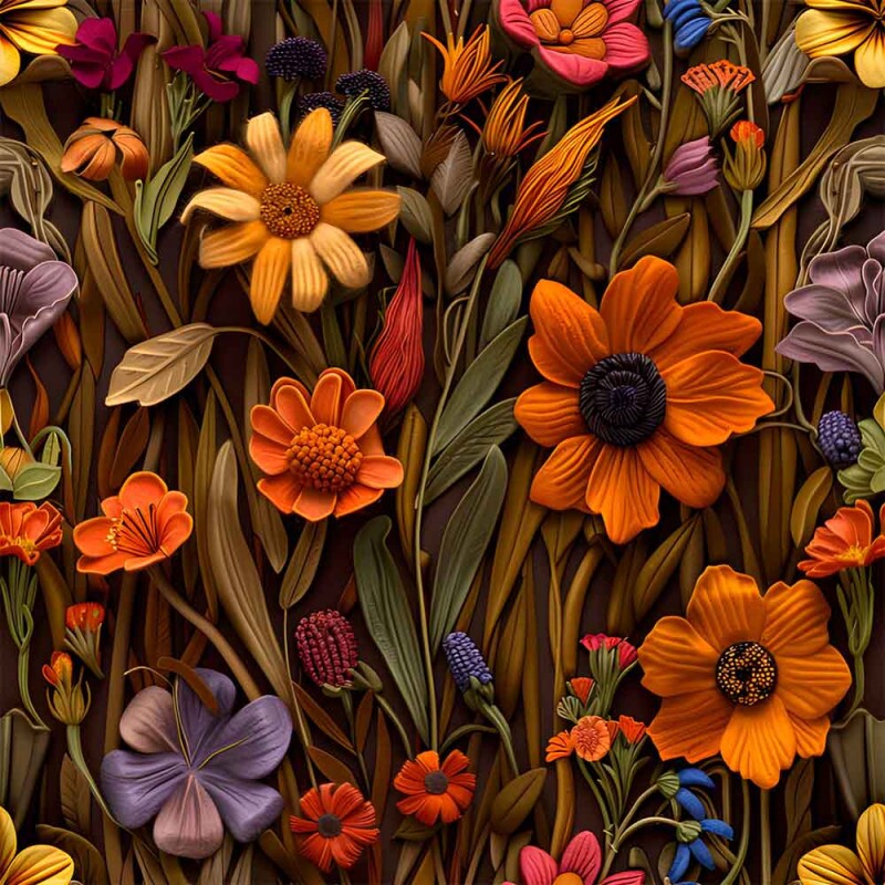 TRICOL. FLORAL MACEDÔNIA 02 - 100% ALGODÃO DIGITAL