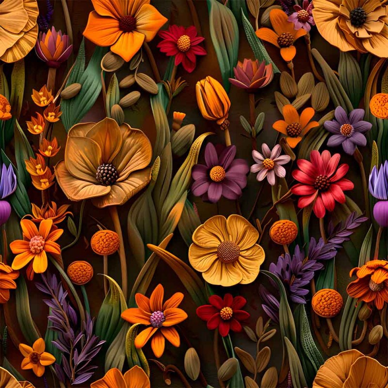 TRICOL. FLORAL MACEDÕNIA 03 - 100% ALGODÃO DIGITAL