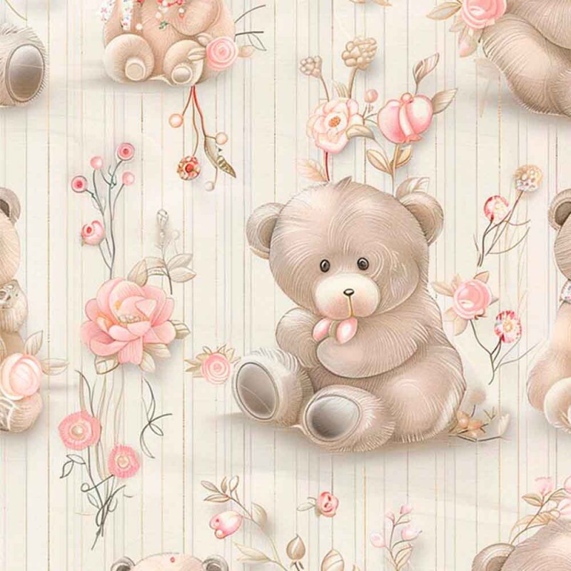 TRIC. EST. CUTE BEARS NURSERY - 100% ALGODÃO - 92551-001