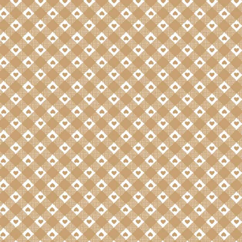 TRICOL. LINHA CRIATIVA CORAÇÃO COUNTRY CAFÉ COM LEITE - 100% ALGODÃO