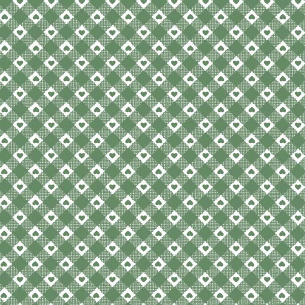 TRICOL. LINHA CRIATIVA CORAÇÃO COUNTRY VERDE OLIVA - 100% ALGODÃO