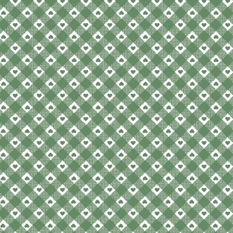 TRICOL. LINHA CRIATIVA CORAÇÃO COUNTRY VERDE OLIVA - 100% ALGODÃO