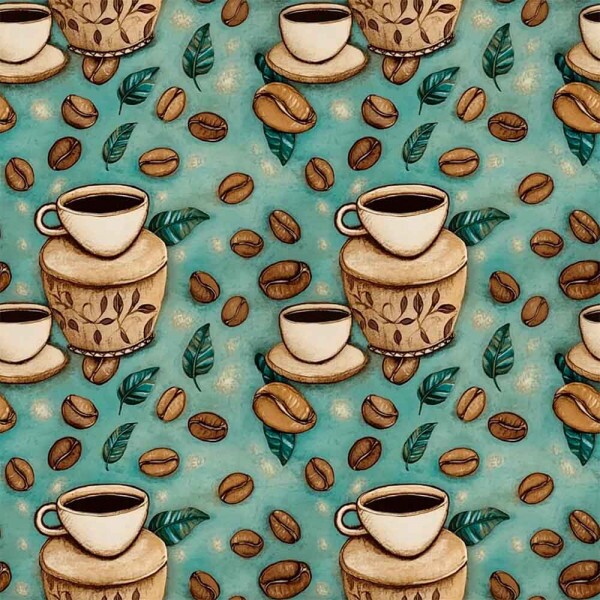 MI25 - TRICOL. DIGITAL 100% ALGODAO COLEÇÃO CAFFÈ E FIORI XÍCARAS TIFFANY - 93628/001D