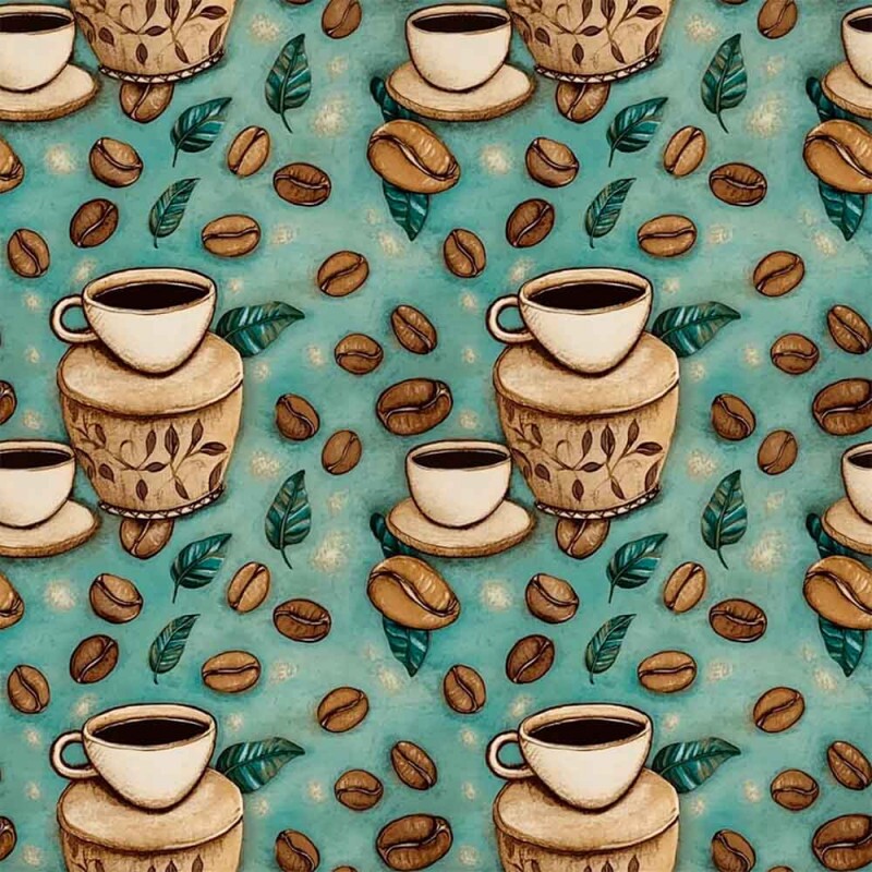 MI25 - TRICOL. DIGITAL 100% ALGODAO COLEÇÃO CAFFÈ E FIORI XÍCARAS TIFFANY - 93628/001D