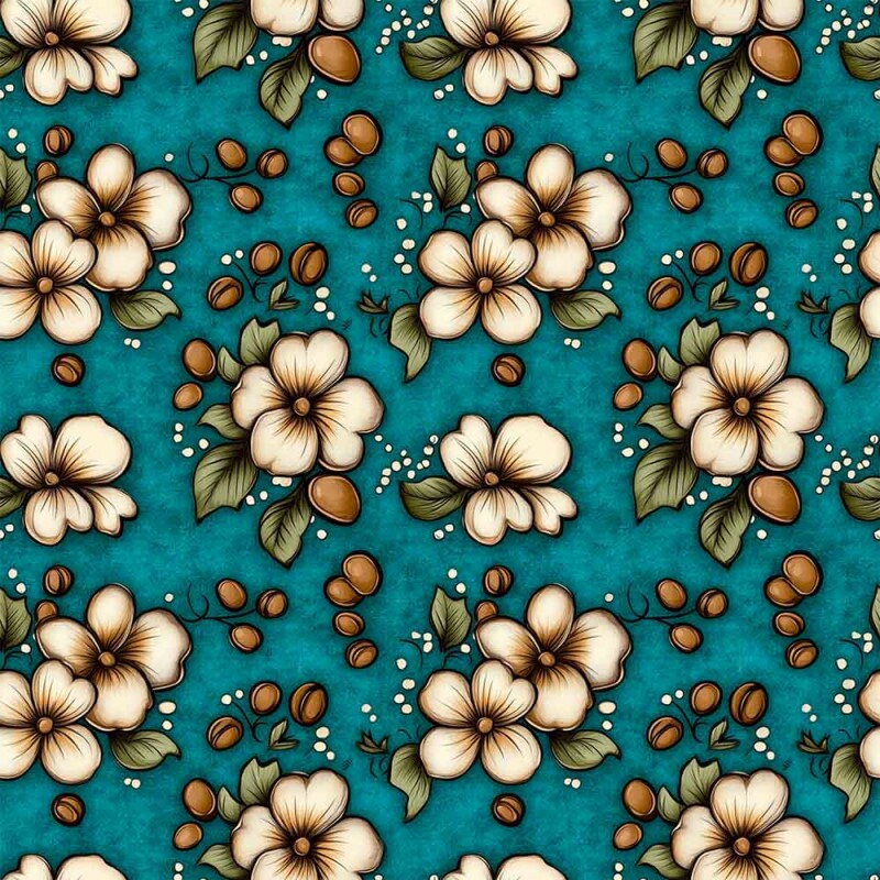 MI25 - TRICOL. DIGITAL 100% ALGODAO COLEÇÃO CAFFÈ E FIORI FLORES E GRÃOS - 93631/001D