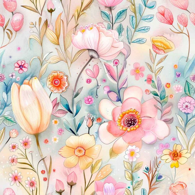 MI25 - TRICOL. DIGITAL 100% ALGODAO COLEÇÃO ENCANTAMENTO - FLORES ENCANTADAS 2 - 93055/001D