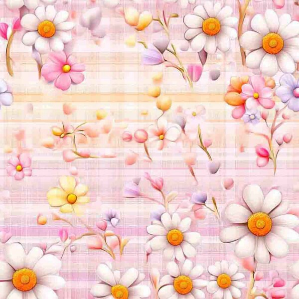 JN25 - TRICOL. DIGITAL 100% ALGODAO -  COLEÇÃO SUNNY DAYS - SMALL DAISIES