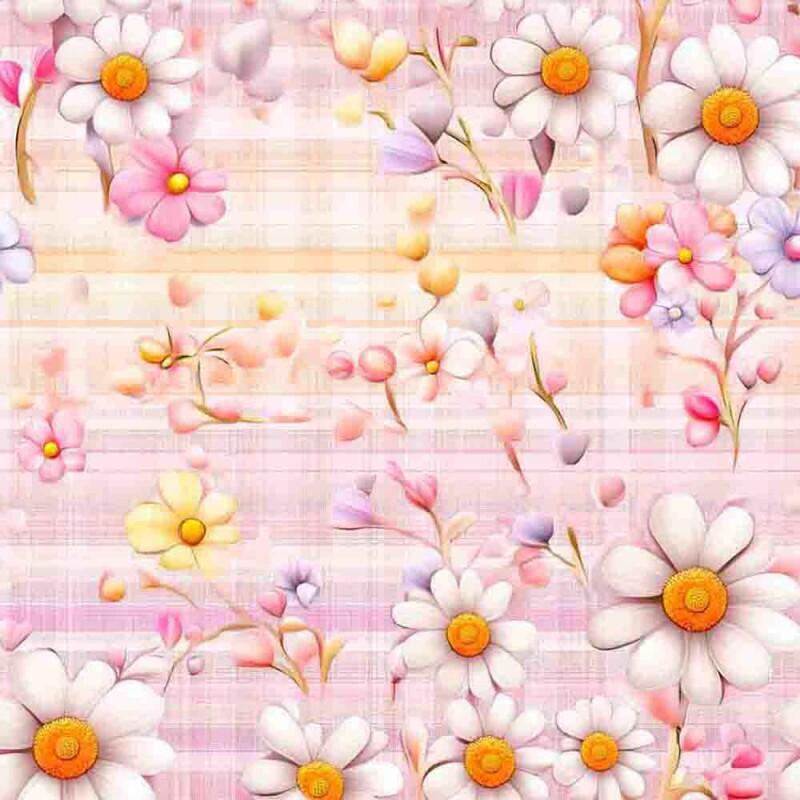 JN25 - TRICOL. DIGITAL 100% ALGODAO -  COLEÇÃO SUNNY DAYS - SMALL DAISIES