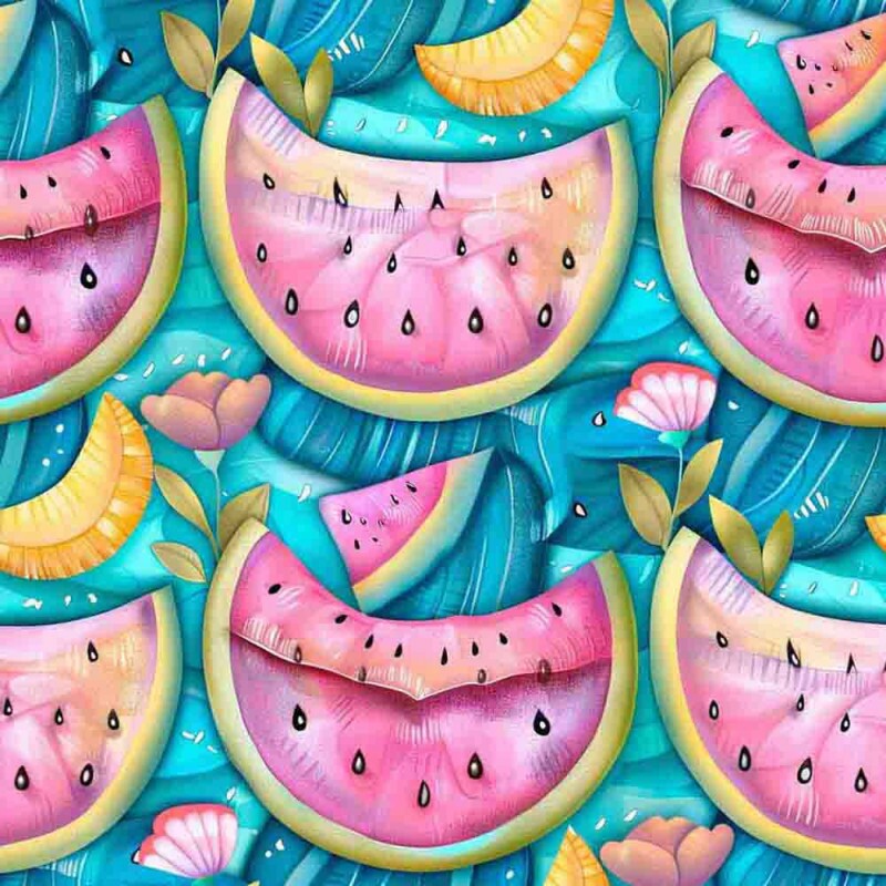 JN25 - TRICOL. DIGITAL 100% ALGODAO -  COLEÇÃO FRUTAS - TROPI MELANCIA