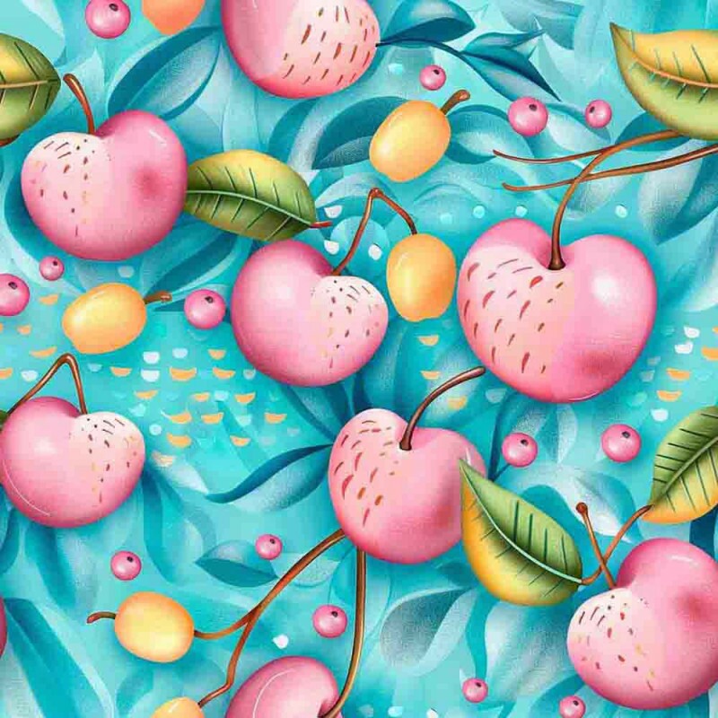 JN25 - TRICOL. DIGITAL 100% ALGODAO -  COLEÇÃO FRUTAS - TROPI CEREJA