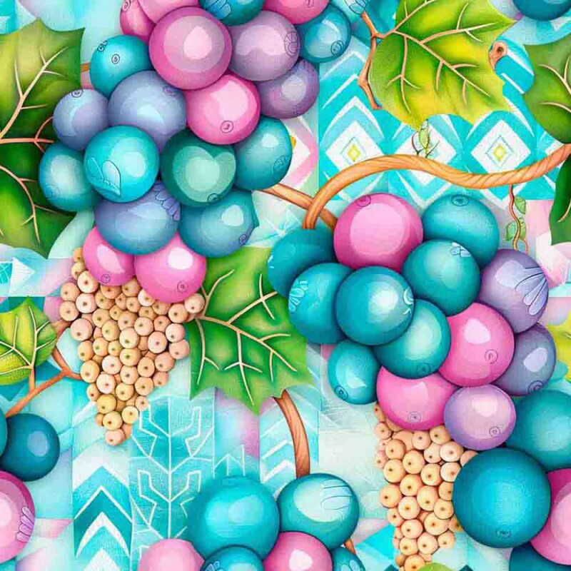 JN25 - TRICOL. DIGITAL 100% ALGODAO -  COLEÇÃO FRUTAS - TROPI UVA