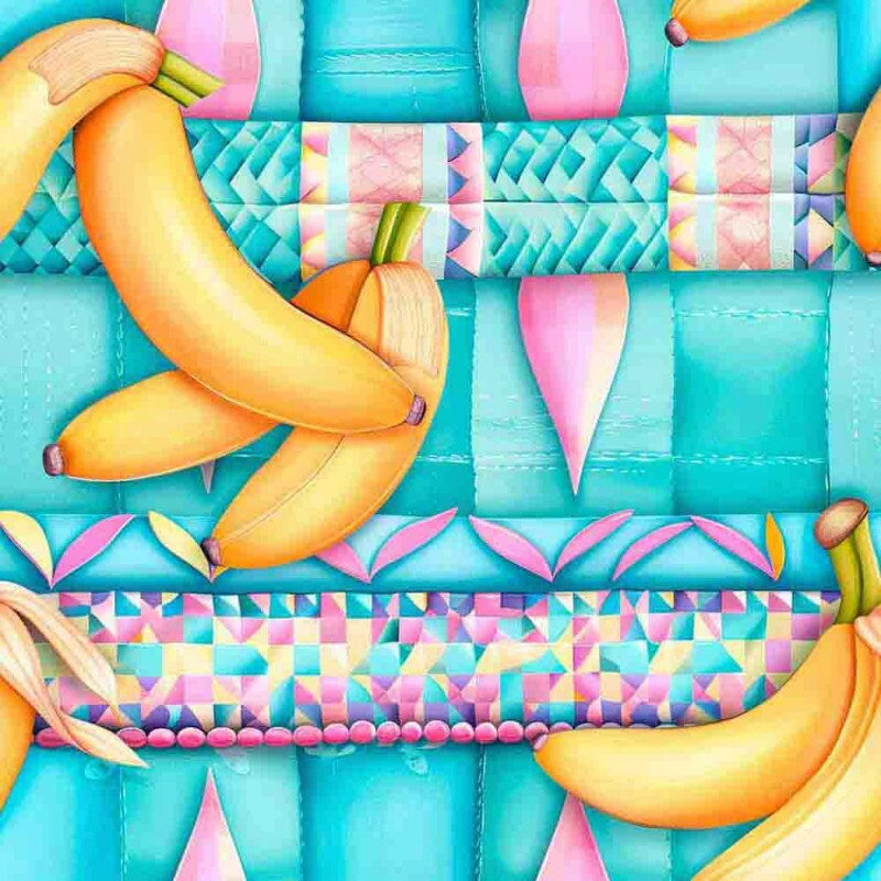 JN25 - TRICOL. DIGITAL 100% ALGODAO -  COLEÇÃO FRUTAS - TROPI BANANA