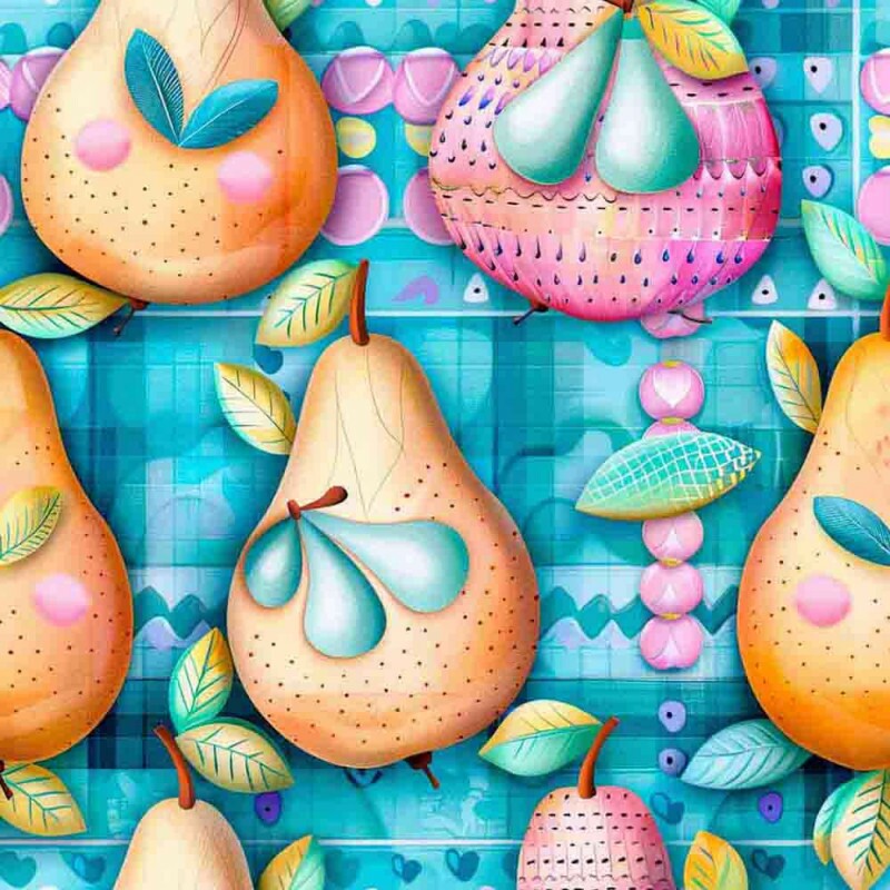 JN25 - TRICOL. DIGITAL 100% ALGODAO -  COLEÇÃO FRUTAS - TROPI PERA