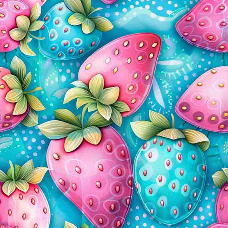 JN25 - TRICOL. DIGITAL 100% ALGODAO -  COLEÇÃO FRUTAS - TROPI MORANGO