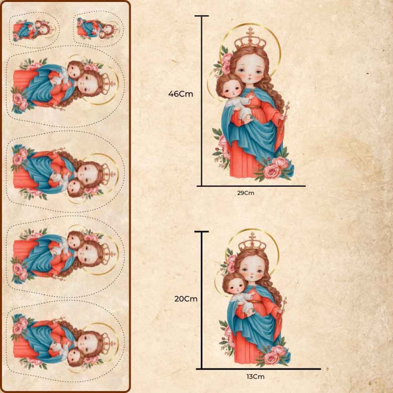 MI25 - TRICOL. DIGITAL 100% ALGODAO  - NOSSA SENHORA AUXILIADORA - 98902/001D