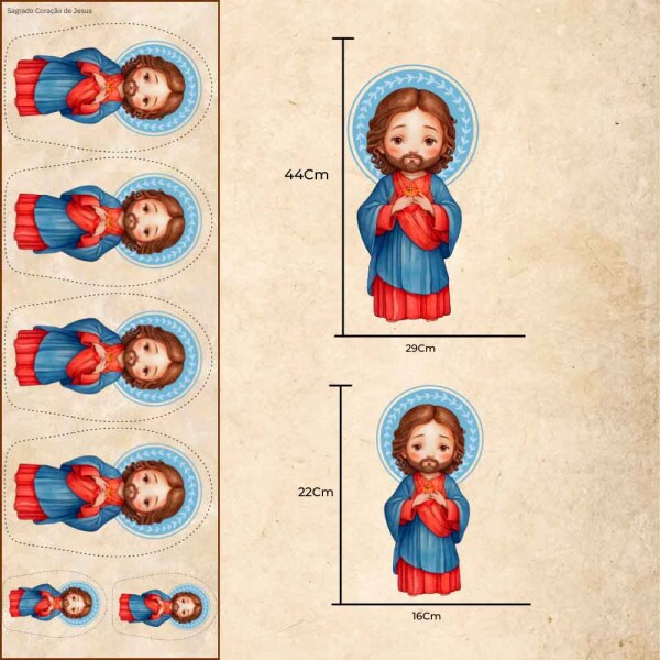 MI25 - TRICOL. DIGITAL 100% ALGODAO  - SAGRADO CORAÇÃO DE JESUS - 98857/001D