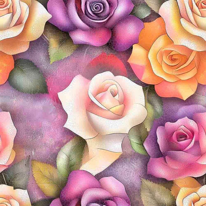 MG25 -TRICOL. MAGICAL ROSES - 100% ALGODÃO - 96447/001D