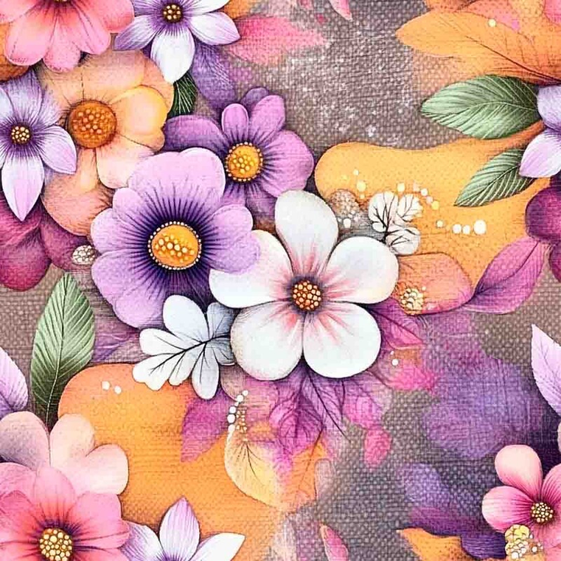 MG25 -TRICOL. MAGICAL FLOWERS - 100% ALGODÃO - 96448/001D