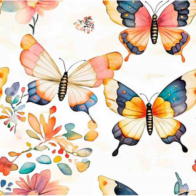 MG25 -TRICOL. WATER BUTTERFLY - 100% ALGODÃO - 96613/001D
