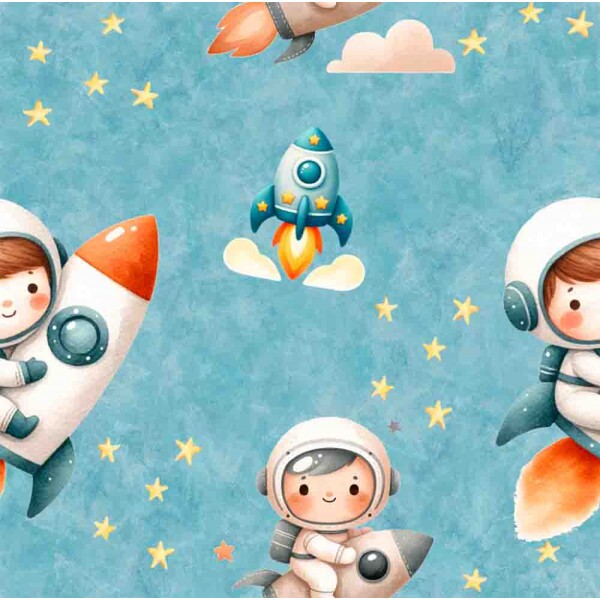MG25 -TRICOL. ASTRONAUTAS E NAVES - 100% ALGODÃO - 96923/001D