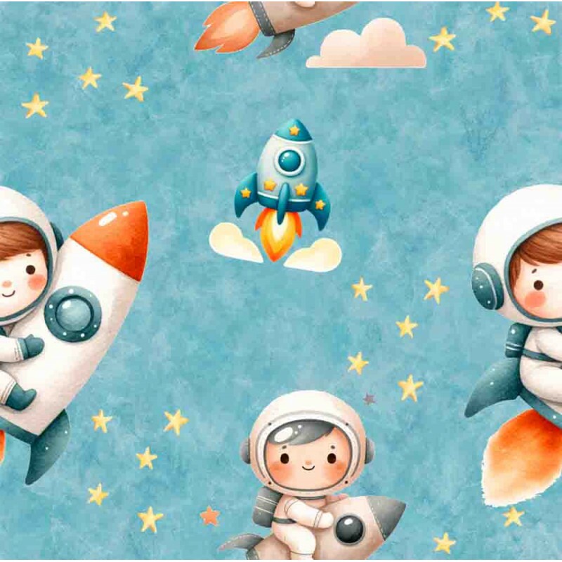 MG25 -TRICOL. ASTRONAUTAS E NAVES - 100% ALGODÃO - 96923/001D