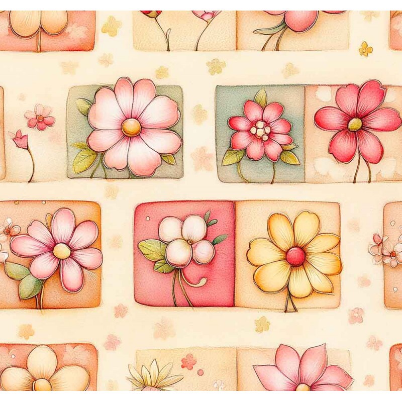 ST25 - TRICOL. MF PATCH FLORES 100% ALGODÃO DIGITAL - 97618/001D