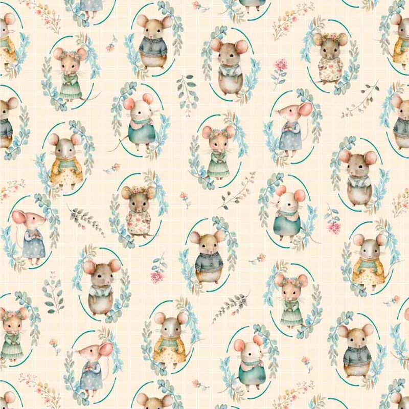 TRICOL. MOUSE FAMILY - 100% ALGODÃO DIGITAL