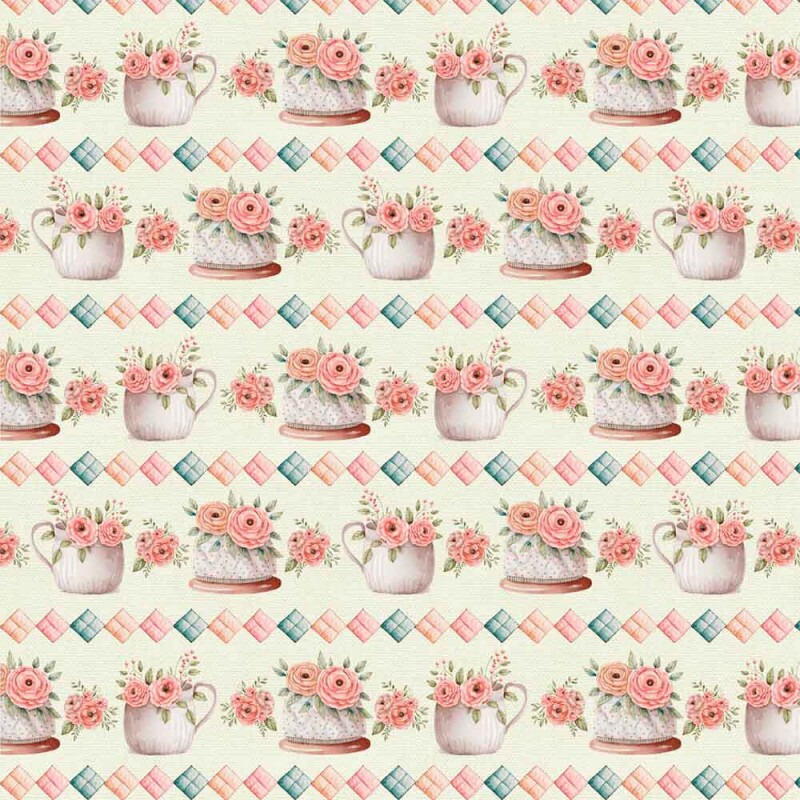 TRICOL. BLOCOS E FLORES - 100% ALGODÃO DIGITAL