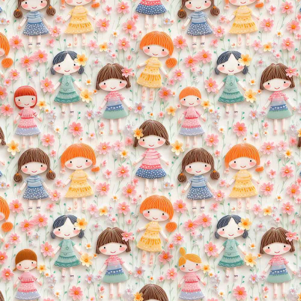 TRICOL. MENINAS BORDADAS 4 - 100% ALGODÃO DIGITAL