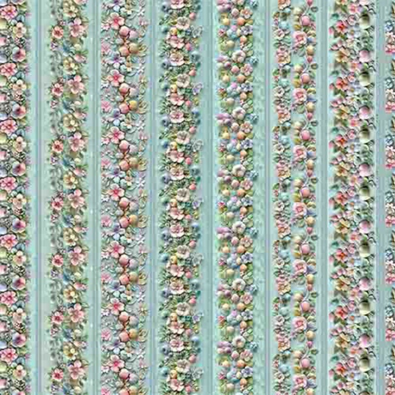 TRICOL. BARRADO FRUTAS E FLORES ELEGANTES - 100% ALGODAO DIGITAL 85765/001