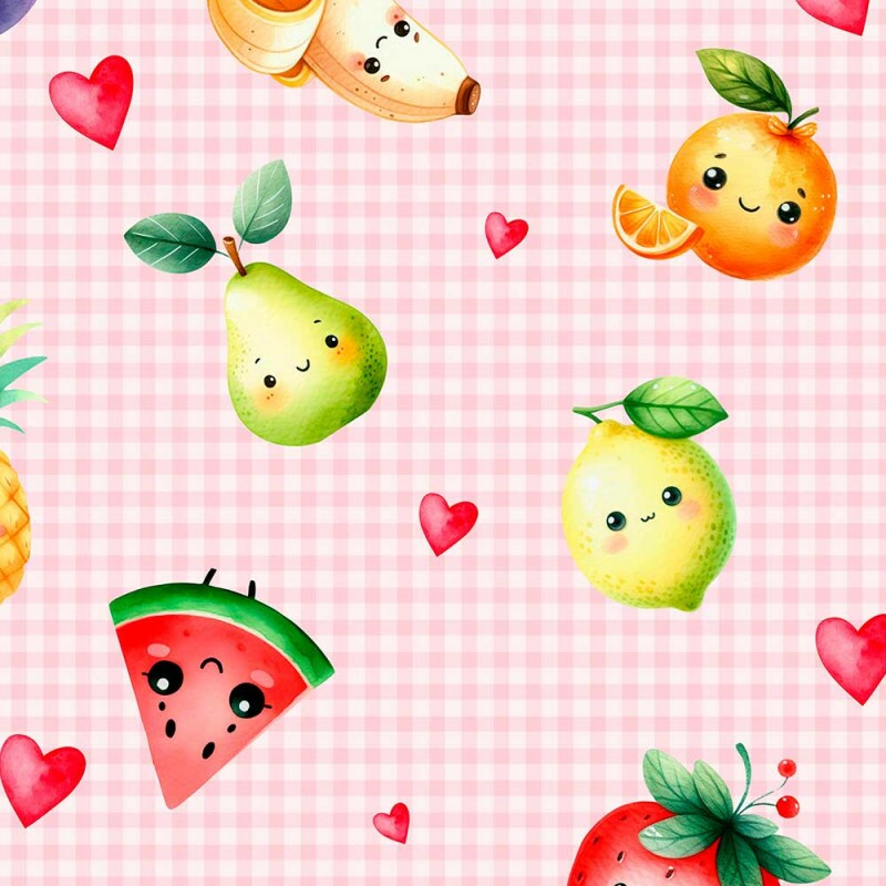 TRICOL. SALADA DE FRUTAS ROSA - 100% ALGODÃO DIGITAL - 88535/002D