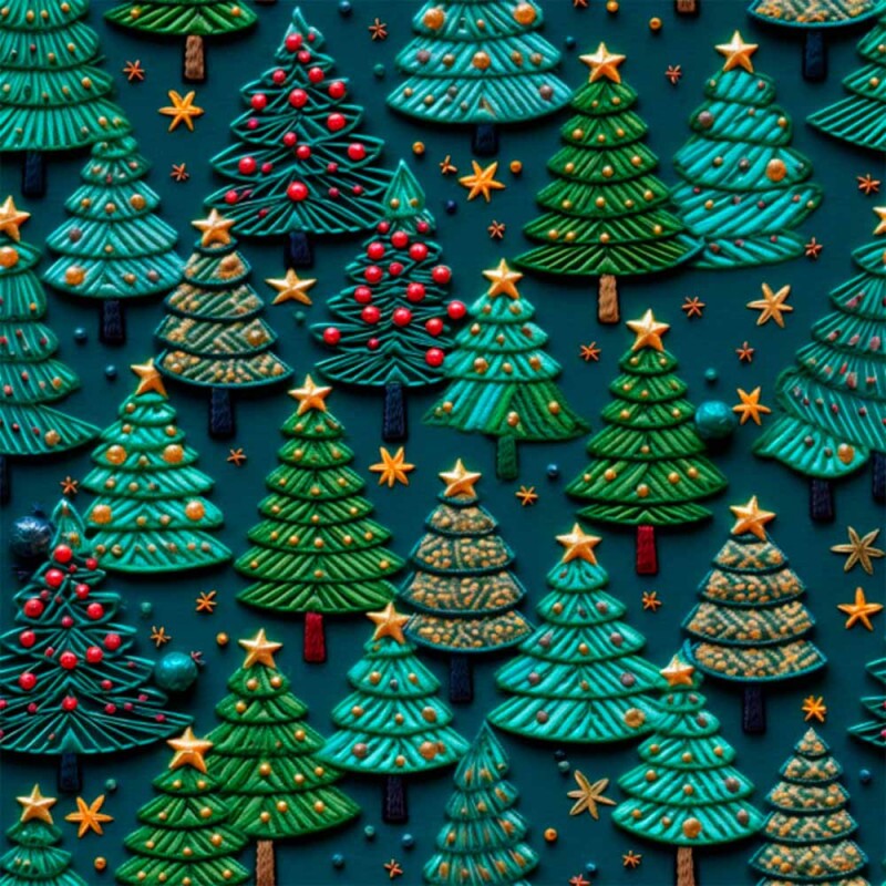 TRICOL. ARVORES DE NATAL 1 - 100% ALGODAO DIGITAL