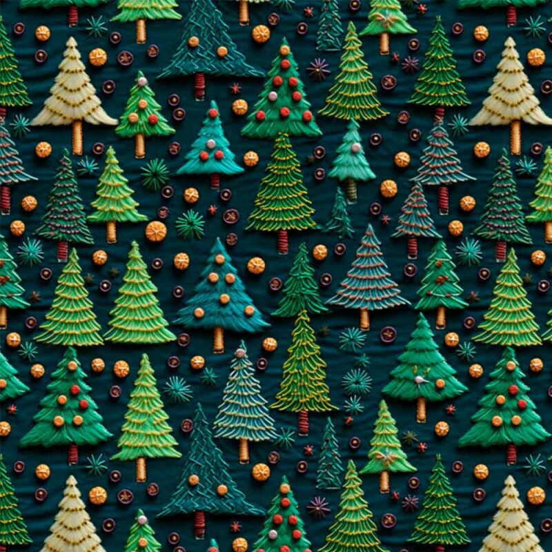 TRICOL. ARVORES DE NATAL 2 - 100% ALGODAO DIGITAL