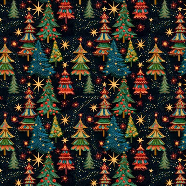 TRICOL. ARVORES DE NATAL 6 - 100% ALGODAO DIGITAL