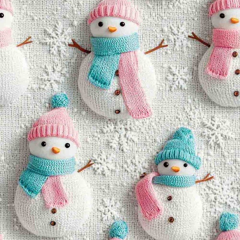 TRICOL. 100% ALGODÃO DIGITAL - NATAL  BONECO DE NEVE PASTEL