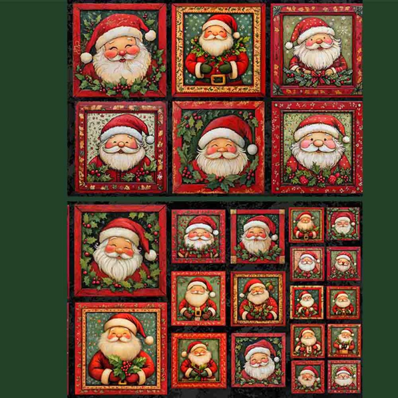 TRICOL. 100% ALGODÃO DIGITAL - NATAL  PAINEL PAPAI NOEL PRETO