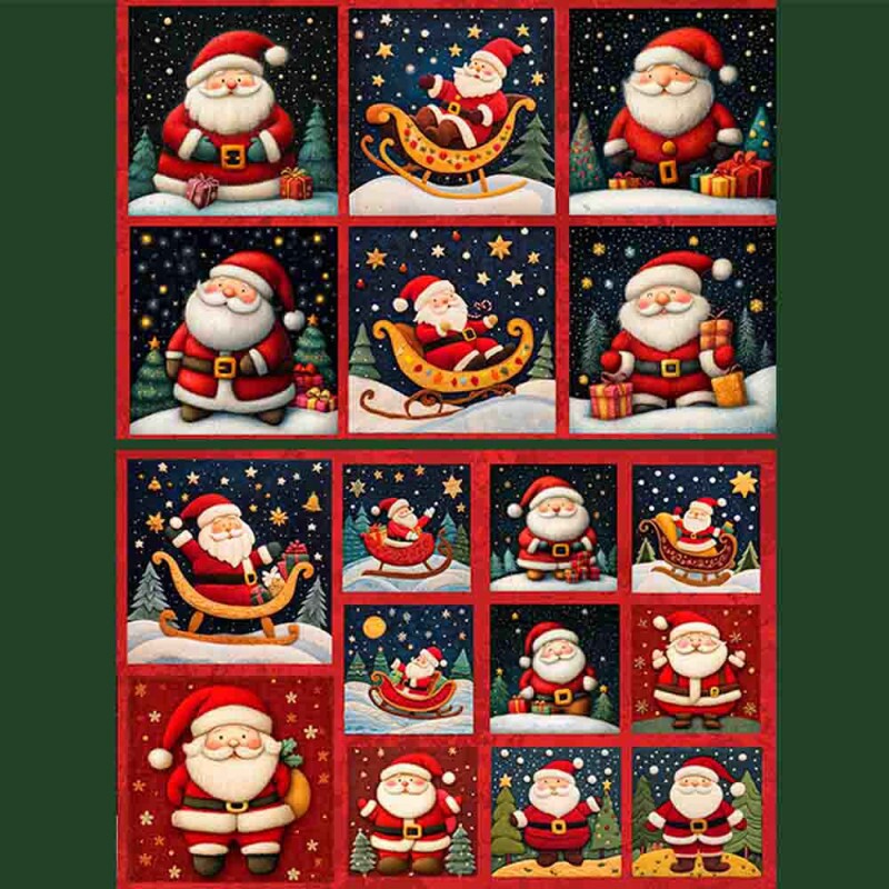 TRICOL. 100% ALGODÃO DIGITAL - NATAL  PAINEL PAPAI NOEL VERMELHO