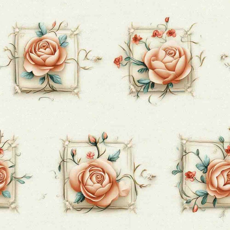 TRICOL. DELICATESSE MOLDURA ROSAS100% ALGODÃO 91383/001D