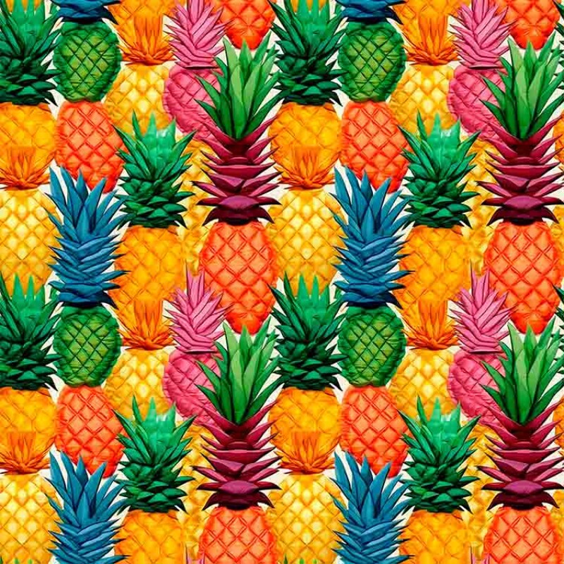 TRICOL. FRUTAS PATCH ABACAXIS 100% ALGODÃO - 92711/001D