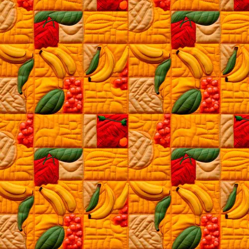 TRICOL. FRUTAS PATCH BANANAS 100% ALGODÃO - 92702/001D