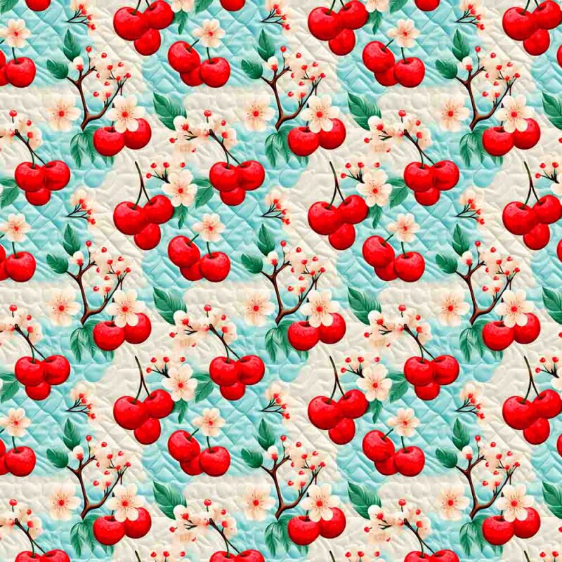 TRICOL. FRUTAS PATCH CEREJAS 100% ALGODÃO - 92703/001D